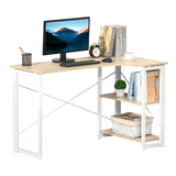 L-shaped folding computer desk