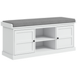 HOMCOM white shoe storage bench with cabinets