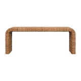 Artisan Furniture Rattan Weave Solid Mango Wood Bench – Entryway & Bedroom Seating, Beige