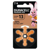 Duracell Hearing Aid Size 13 Batteries – Long-Lasting Power with +50% Extra Life, Pack of 6