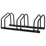 HOMCOM 3-Bike Parking Rack, Galvanised Steel Floor or Wall Mounted Bicycle Stand – Detachable Cycle Storage, Black
