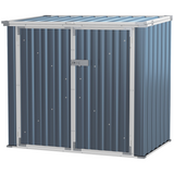 Outsunny 2-Bin Steel Rubbish Storage Shed with Double Locking Doors & Lift-Up Lid – Outdoor Wheelie Bin Store