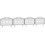 Outsunny 4-Piece Decorative Garden Fence Panels – Interlocking Metal Border Edging with Powder-Coated Finish