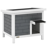 PawHut Outdoor Cat House with Insulation and Openable Roof – Weatherproof Shelter for Cats, Grey