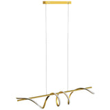 HOMCOM LED Spiral Pendant Light with 3 Colour Temperatures and Adjustable Height – Gold Tone Ceiling Light