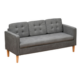 HOMCOM 3-Seater Button-Tufted Fabric Sofa with Hidden Storage and Rubberwood Legs – Compact Couch