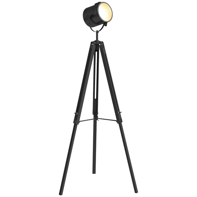 HOMCOM industrial tripod spotlight floor lamp