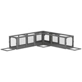 PawHut 250cm Extra Long Wooden Cat Tunnel with 8 Doors – L-Shape or Rectangle Outdoor Cat Enclosure, Dark Grey