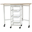 White extendable drop leaf kitchen island