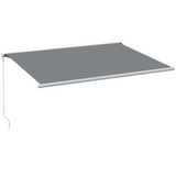 Outsunny 4 x 3m Electric Retractable Cassette Awning with Remote & Hand Crank – Patio Door & Window Sun Shade