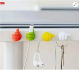 Thumb-Shaped Silicone Self-Adhesive Wall Hooks – Key, Cable and Accessory Holders, Assorted Colours