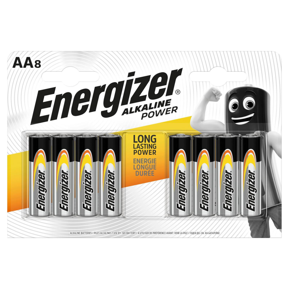 Energizer Alkaline Power AA Batteries Multipack, 8 Pack – Long-Lasting Power for Remotes, Clocks & Torches