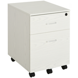 Vinsetto white 2-drawer locking filing cabinet