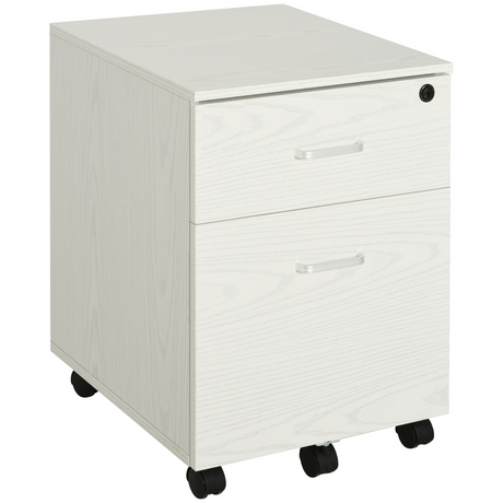 Vinsetto white 2-drawer locking filing cabinet