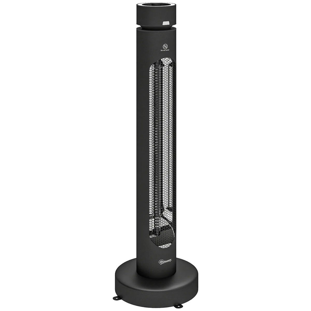 Outsunny 2000 W Free-Standing Oscillating Electric Infrared Patio Heater with Remote and Knob Control – Black