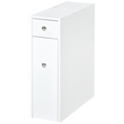 Slim white bathroom floor cabinet