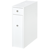 Slim white bathroom floor cabinet
