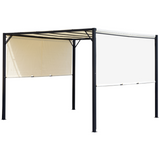 Outsunny 3 x 3m Retractable Metal Pergola with Adjustable Canopy & Steel Frame – Garden Gazebo