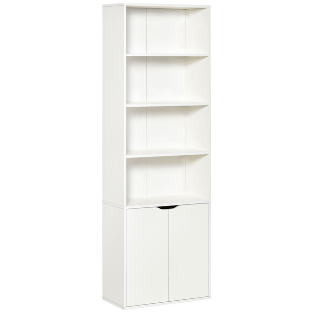 White 2-door bookcase cabinet