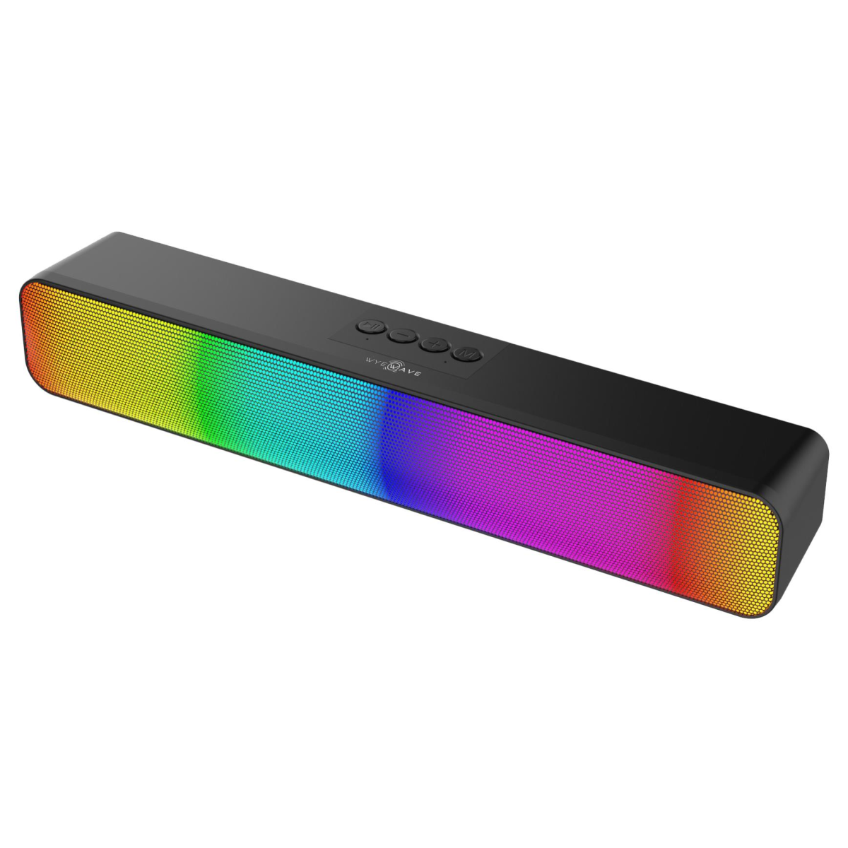WYEWAVE Portable Bluetooth Speaker with RGB Lighting, Deep Bass & Hands-Free Calling, Black