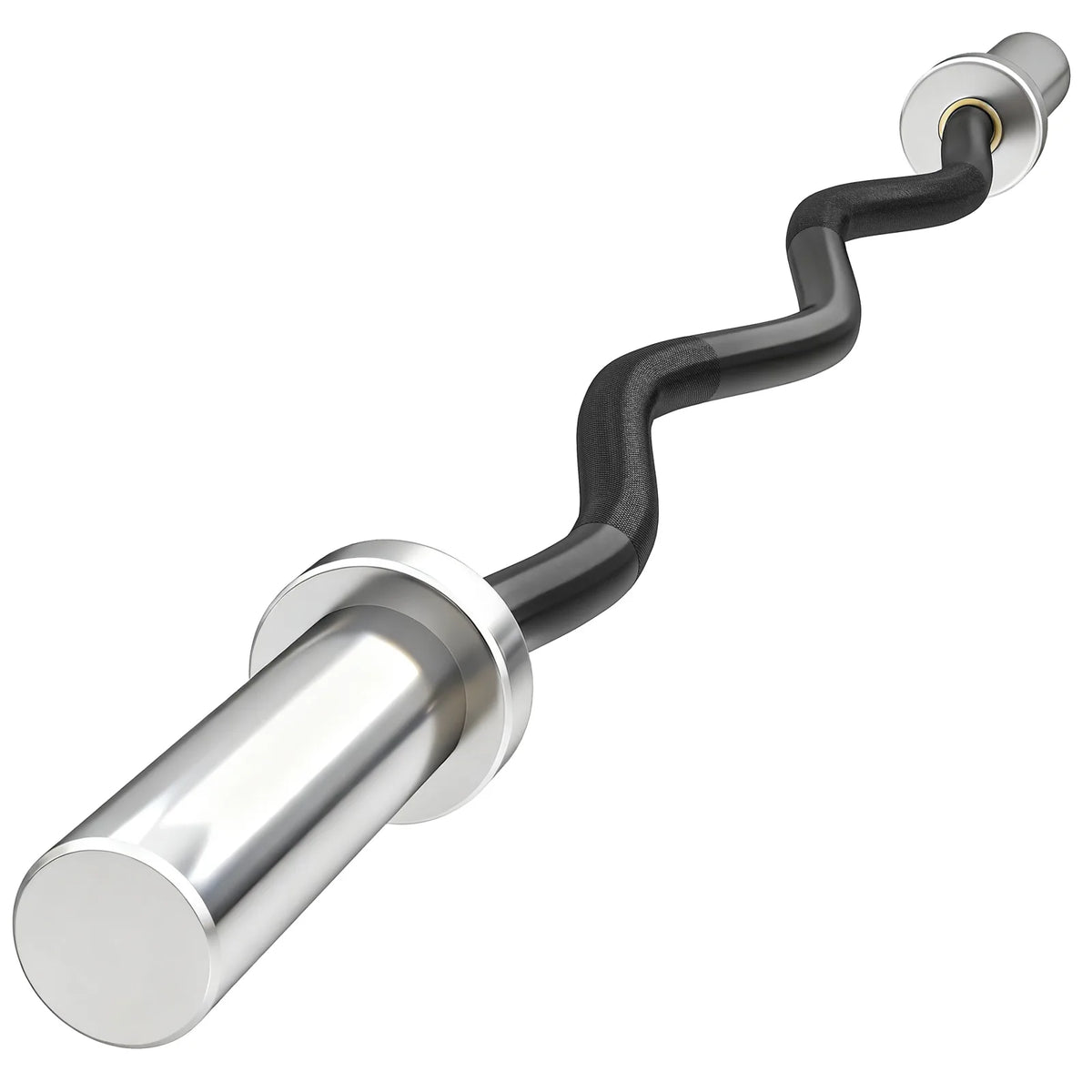 SPORTNOW 4ft Olympic EZ Curl Bar for 2" Weight Plates with Knurled Non-Slip Grip & Rotating Sleeves – 120cm Barbell