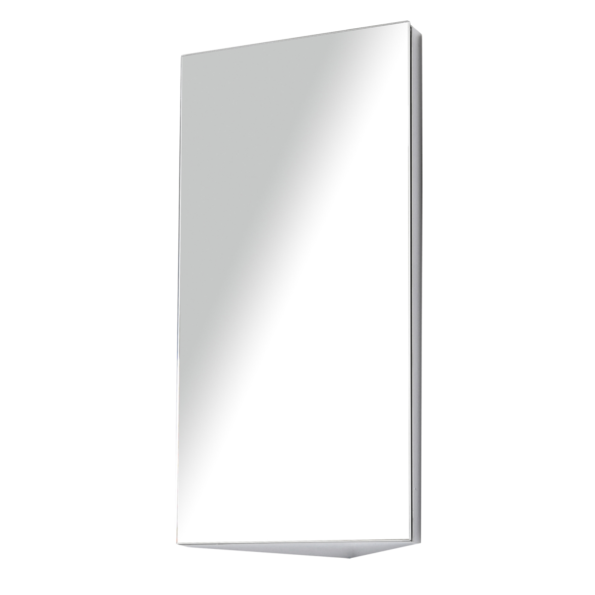 HOMCOM Stainless Steel Floating Corner Cabinet with Mirror & 3 Storage Layers – Wall-Mounted Bathroom Cupboard