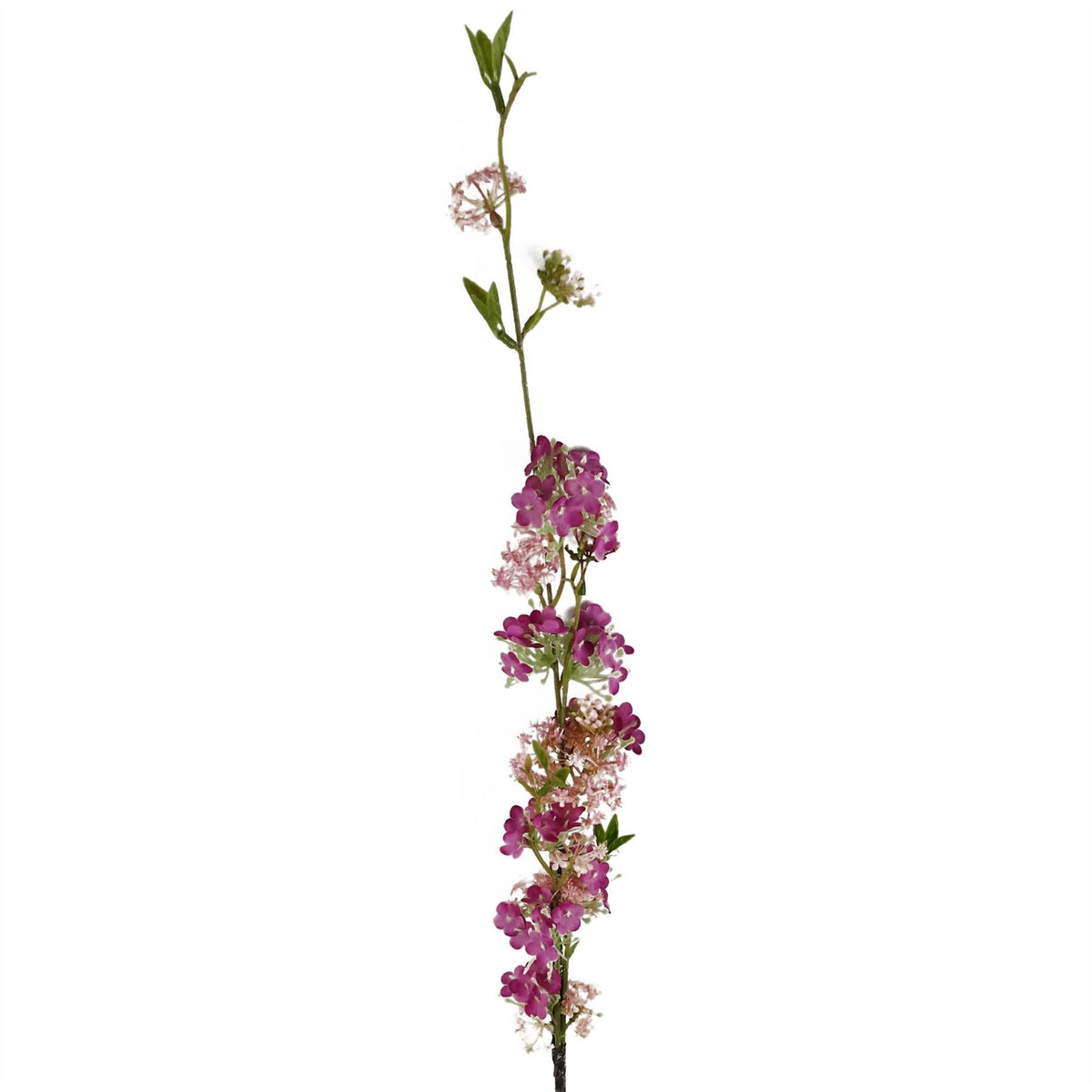 Leaf 100cm Artificial Blossom Spray Stem with Silk and Plastic Flowers – Wired Stem, Pink