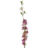 Leaf 100cm Artificial Blossom Spray Stem with Silk and Plastic Flowers – Wired Stem, Pink