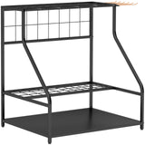 Outsunny 3-Tier Garden Tool Storage Rack with 11 Hooks – Holds 20 Long-Handled Tools, Brooms, Shovels & Rakes