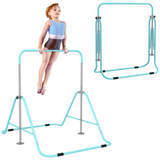 HOMCOM Kids Gymnastic Bar with Adjustable Height 88–128cm, Foldable Steel Frame – Indoor & Outdoor Training Bar