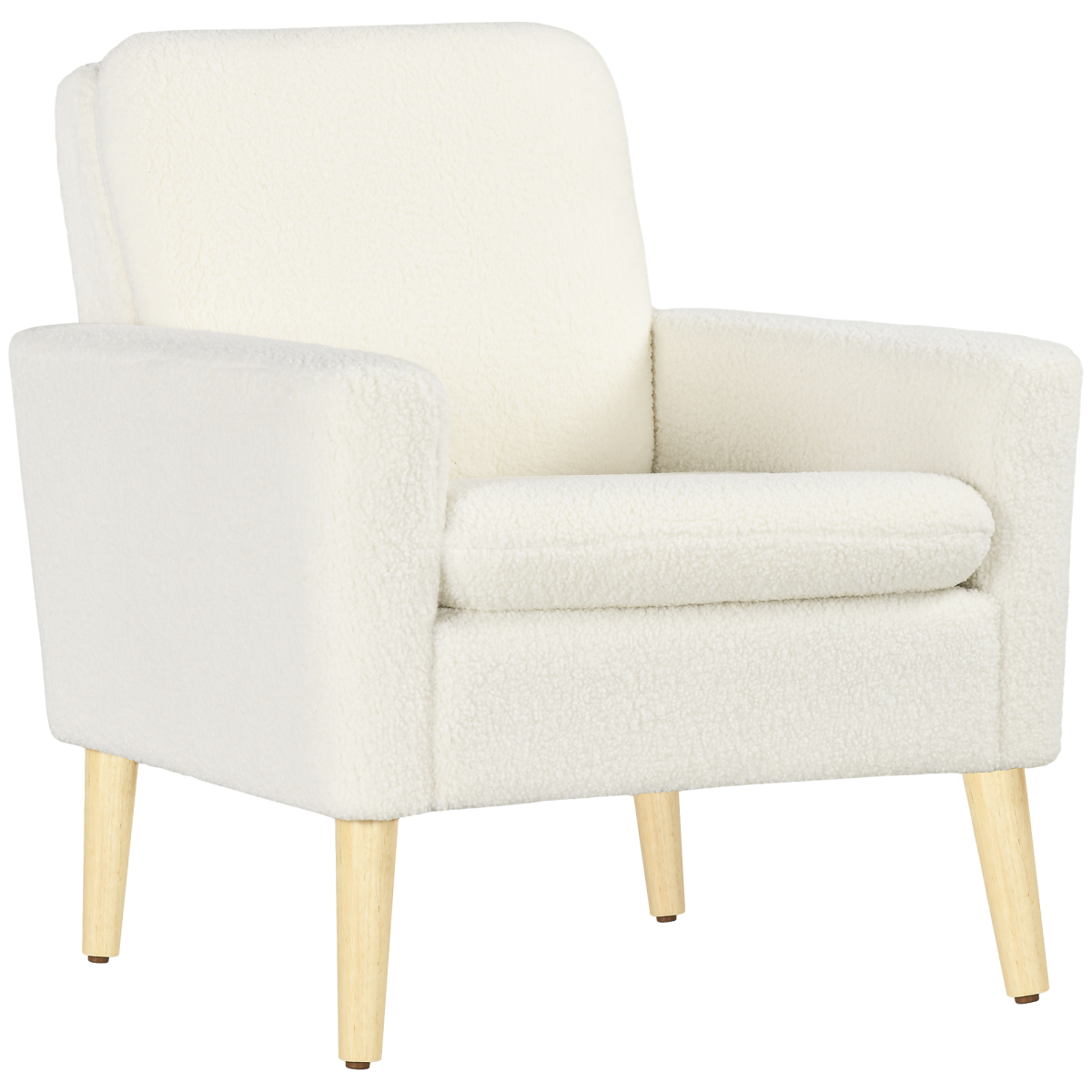 HOMCOM cream teddy fleece accent armchair