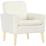 HOMCOM cream teddy fleece accent armchair