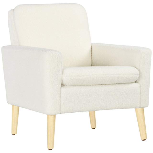 HOMCOM cream teddy fleece accent armchair