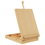 Vinsetto Wooden Table Easel Box with Adjustable Angle, Holds Canvas up to 61cm – Foldable Sketch Board