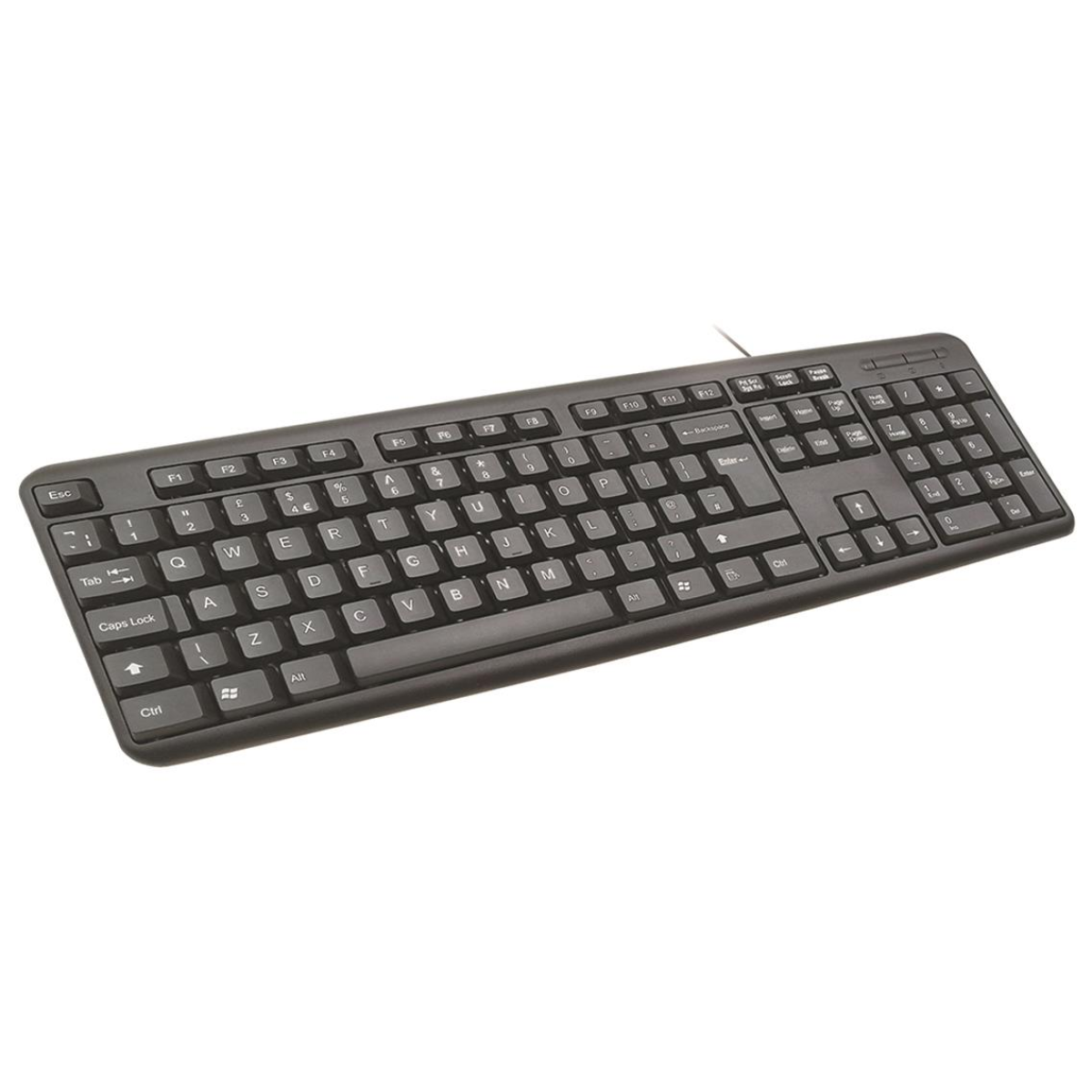 Infapower X201 Wired Waterproof Full-Size Keyboard – Plug and Play, Spill-Resistant with Number Pad