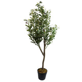 Leaf 120cm Artificial Olive Tree with Natural Wooden Trunk – Realistic Silk Foliage, Weighted Pot
