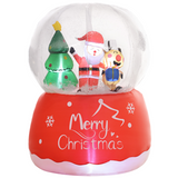 Outsunny 5.5ft Christmas Inflatable Snow Globe with Santa, Reindeer & Tree, LED Lights – Outdoor, Red