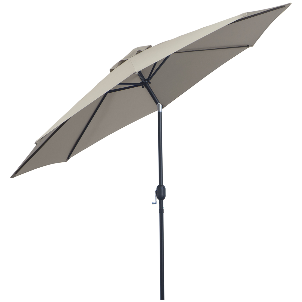 Outsunny 3m Tilt & Crank Patio Parasol with 2.95m Canopy & Steel Frame – Garden Sun Shade, Light Grey