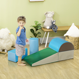 Soft Foam Indoor Play Equipment Set, 5 Climbing & Crawling Blocks for Infants and Toddlers – Multi-Colour
