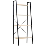 4-Tier Minimalist Ladder Shelf Unit with Steel Frame & MDF Shelves – Home Display Storage Bookcase
