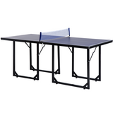 HOMCOM Foldable Table Tennis Table with Net, Steel Frame – Indoor Ping Pong Table, Blue