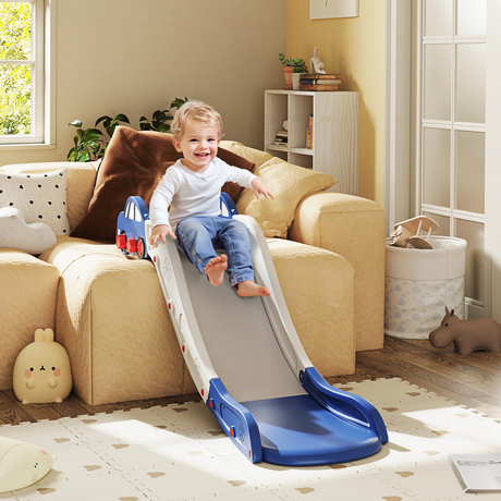 AIYAPLAY kids slide attached to a sofa, blue