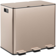 HOMCOM gold triple recycling pedal bin