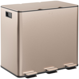 HOMCOM gold triple recycling pedal bin