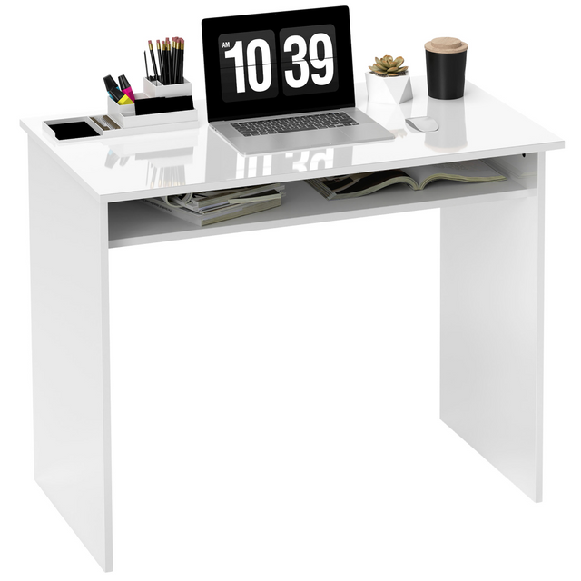 HOMCOM white high gloss computer desk