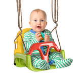 Outsunny 3-in-1 Adjustable Baby Swing with T-Bar & Safety Belt – Indoor & Outdoor Toddler Seat, 9–36 Months