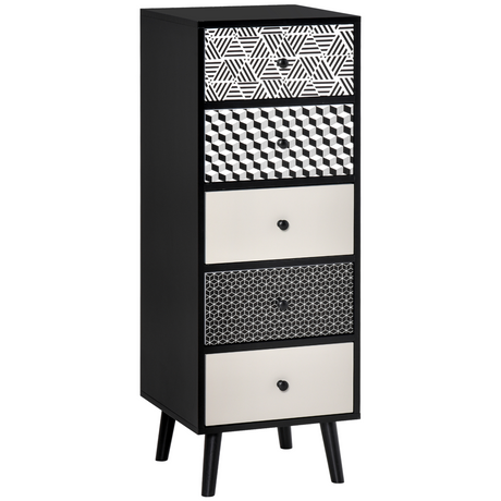 Geometric 5-drawer chest