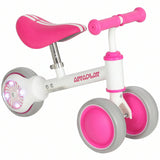 AIYAPLAY Balance Bike for Toddlers 1–2 Years with Adjustable Seat and Light-up Rear Wheels – Boys and Girls, Pink