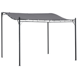 Outsunny 3x3m Freestanding Pergola-Style Metal Canopy with Polyester Roof – Garden Shade Shelter, Grey