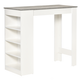Grey bar table with shelves